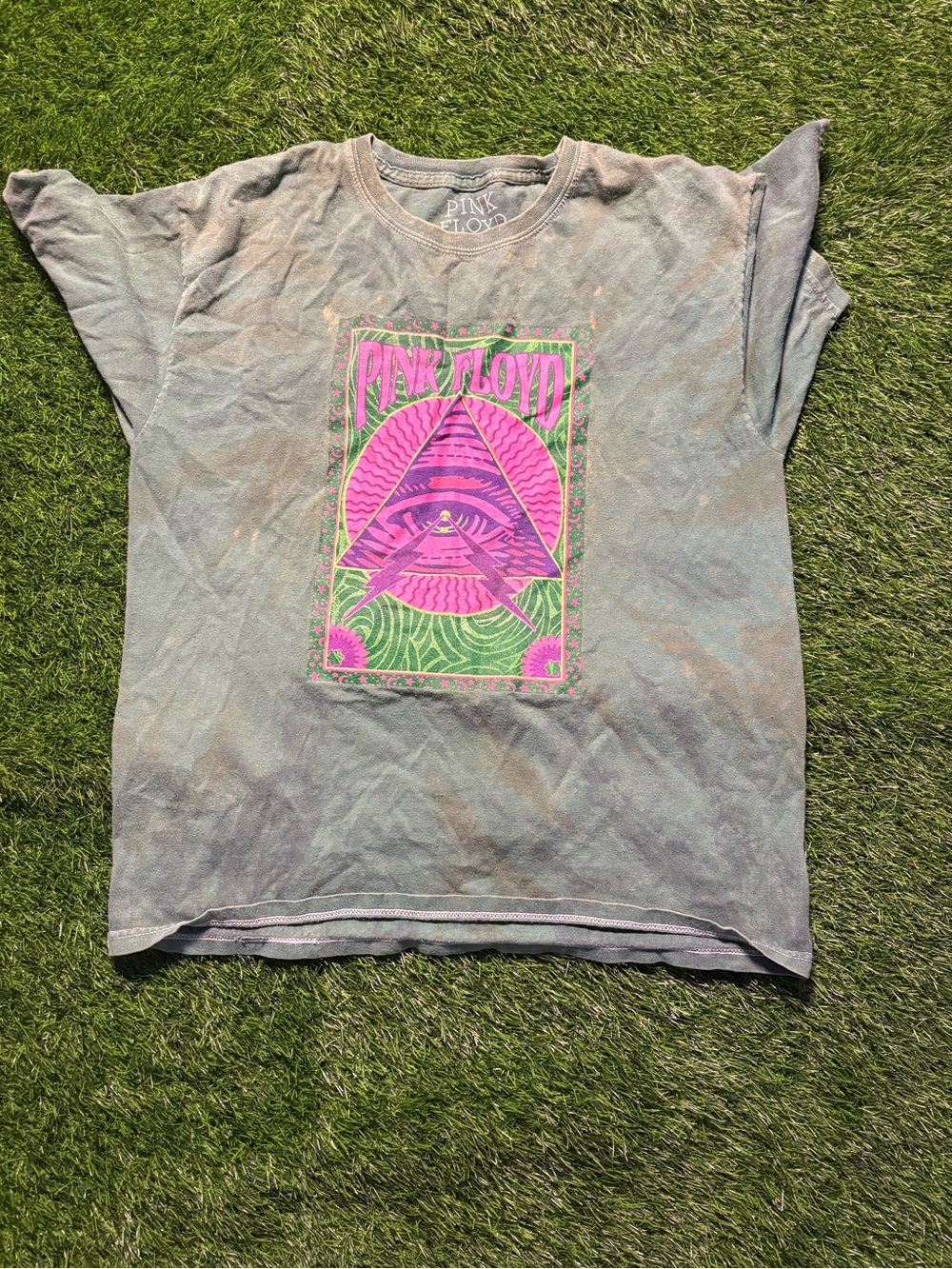 Pink Floyd Kids Short Sleeve Tee in Pink & Green Graphic